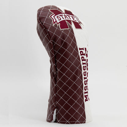 Mississippi State Bulldogs Split Quilted Driver Headcover, angled view