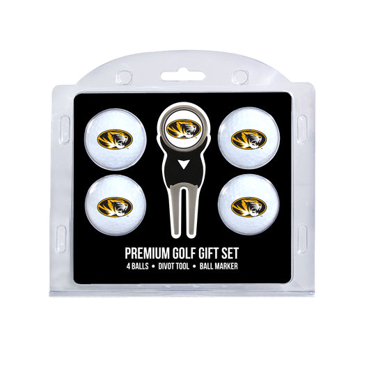 Missouri four ball golf gift set with divot tool and ball marker