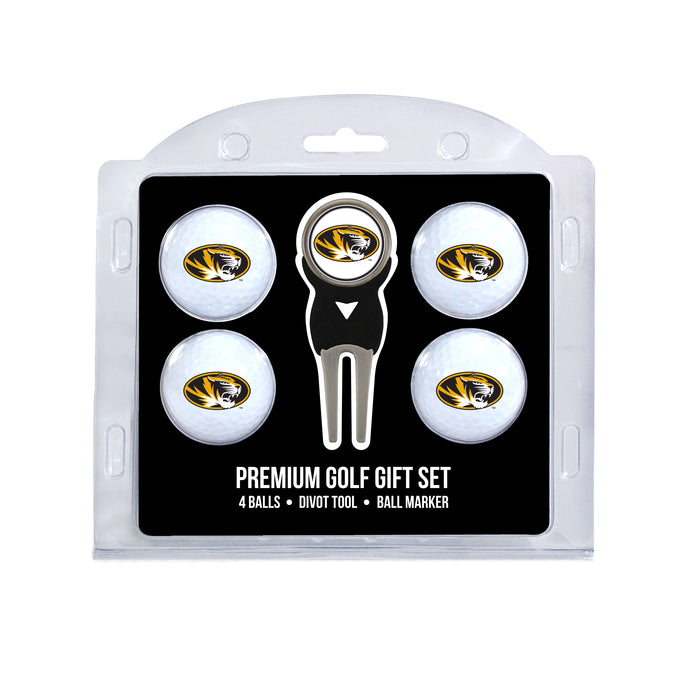 Missouri four ball golf gift set with divot tool and ball marker