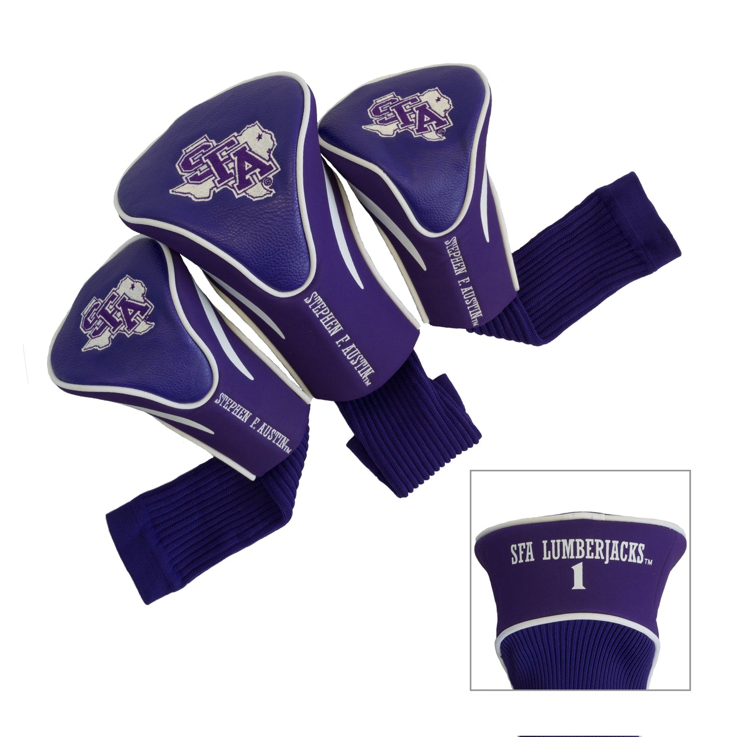Stephen F. Austin Lumberjacks 3 Pack Contour Sock Headcovers - Club Rehab