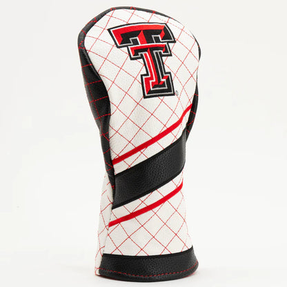 Golf club head cover with Texas Tech logo on a white background