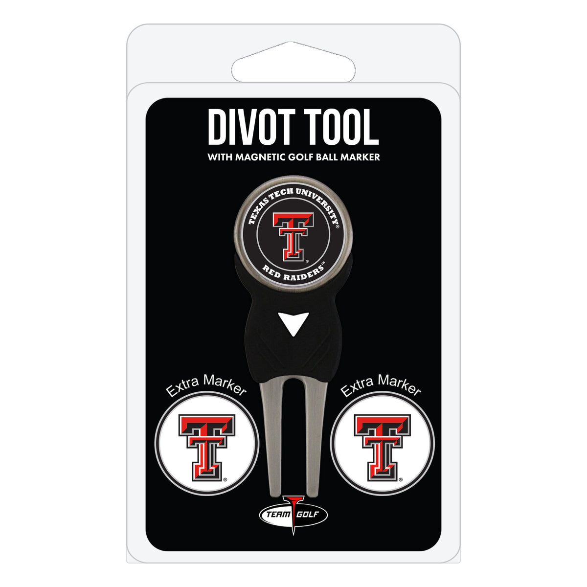 Texas Tech Red Raiders divot repair tool and three ball markers
