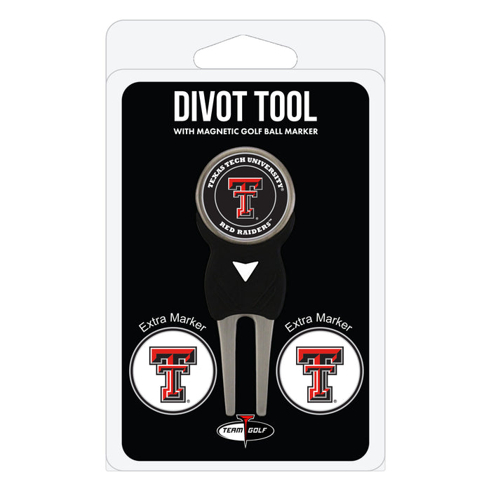 Texas Tech Red Raiders divot repair tool and three ball markers