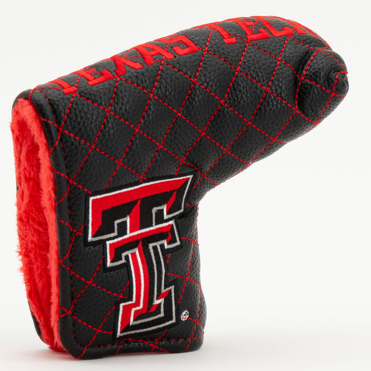 Texas Tech Red Raiders Solid Quilted Blade Putter Cover, opening detail
