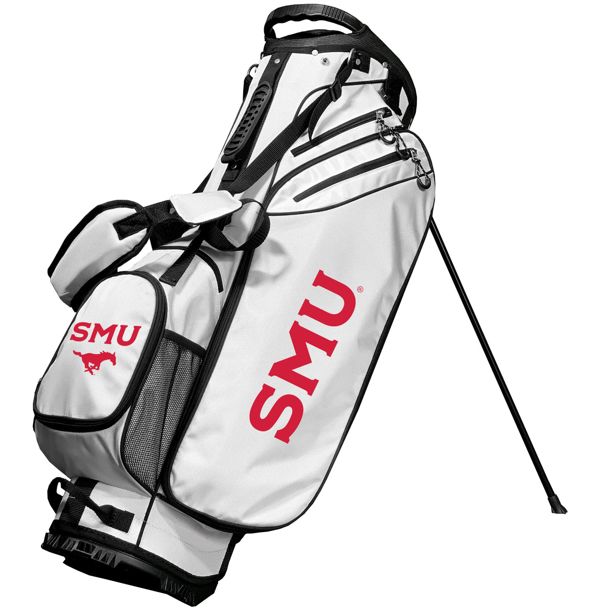 SMU Mustangs Birdie stand golf bag, White color