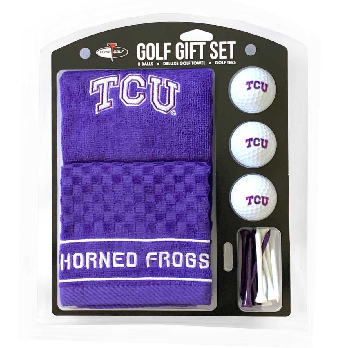 TCU Horned Frogs Embroidered Towel Golf Gift Set