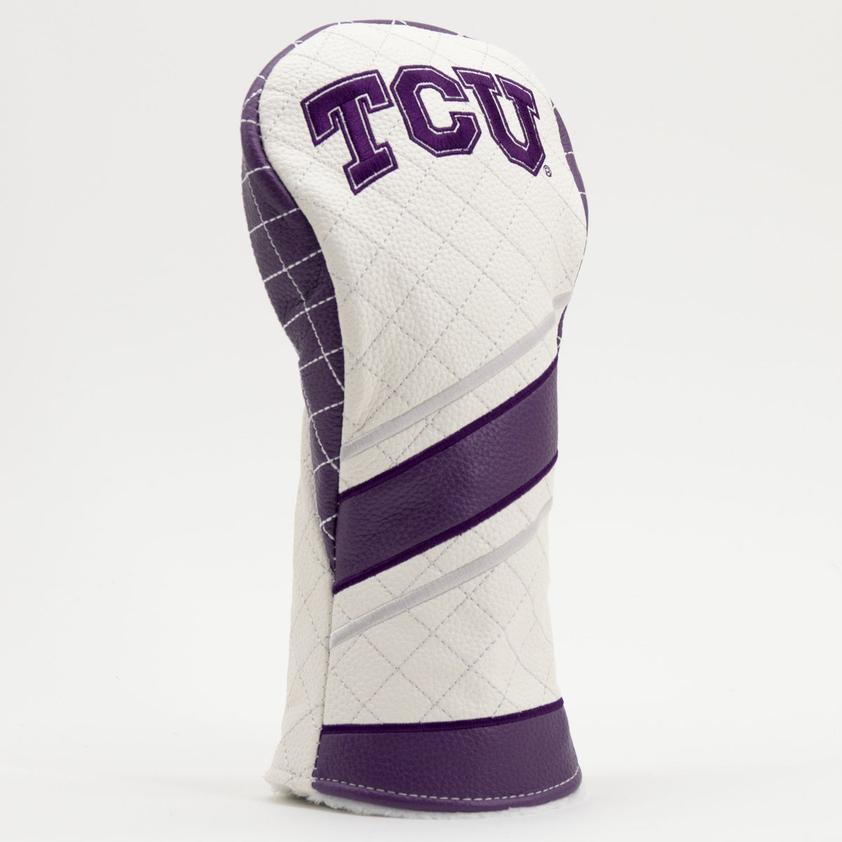 TCU Horned Frogs Striped Quilted Fairway Headcover, angled view