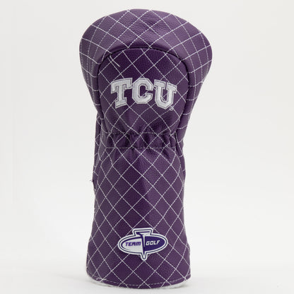 TCU Horned Frogs Solid Quilted Driver Headcover, back view