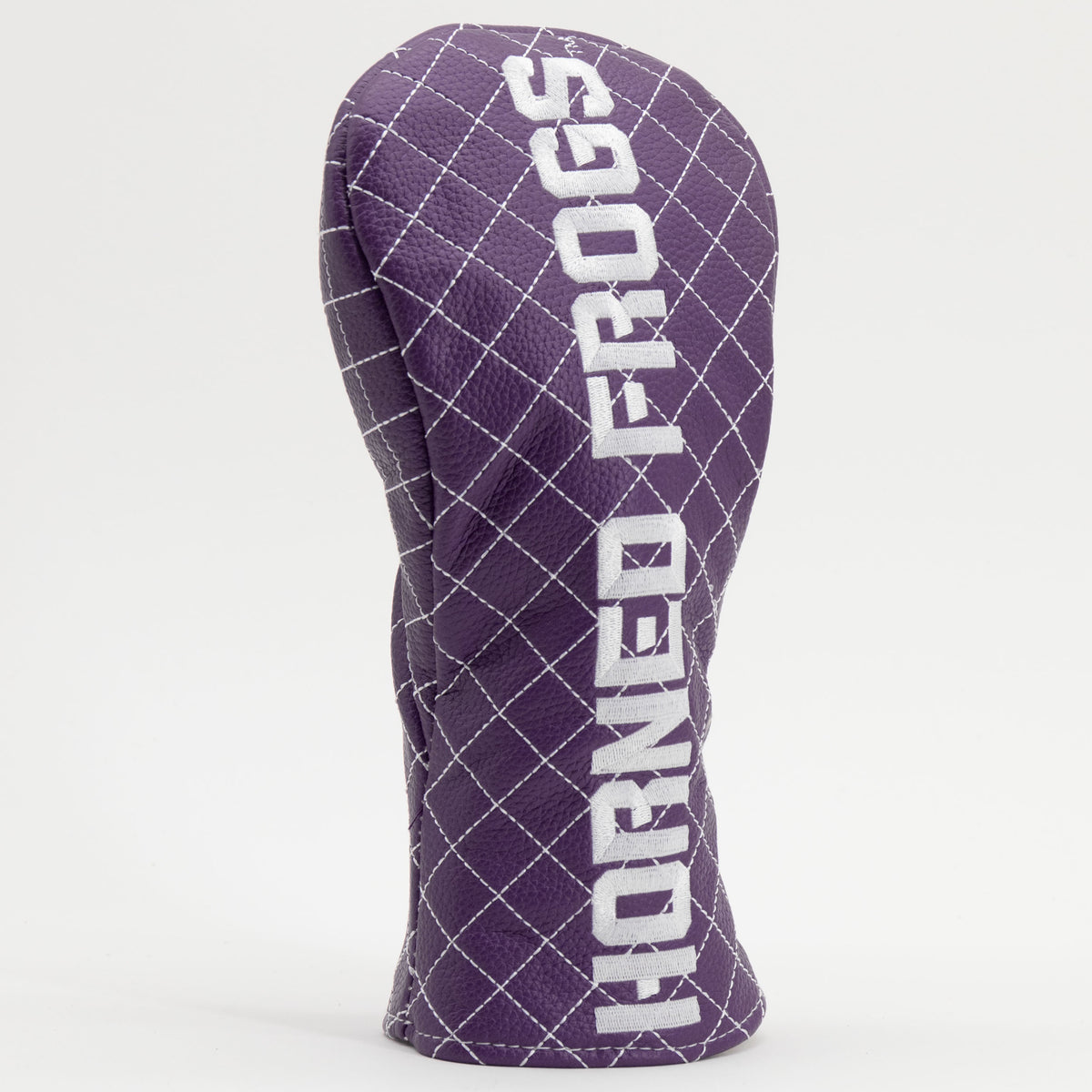 TCU Horned Frogs Solid Quilted Fairway Headcover, angled view