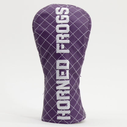 TCU Horned Frogs Solid Quilted Fairway Headcover, front view