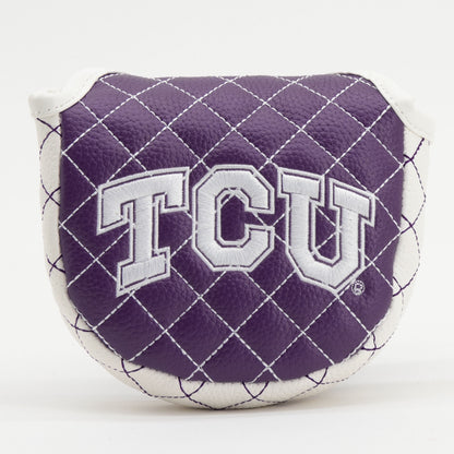 TCU Horned Frogs Solid Quilted Mallet Putter Cover, front view