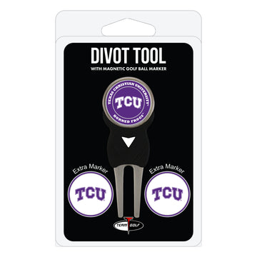 TCU Horned Frogs Divot Tool + 3 Ball Markers