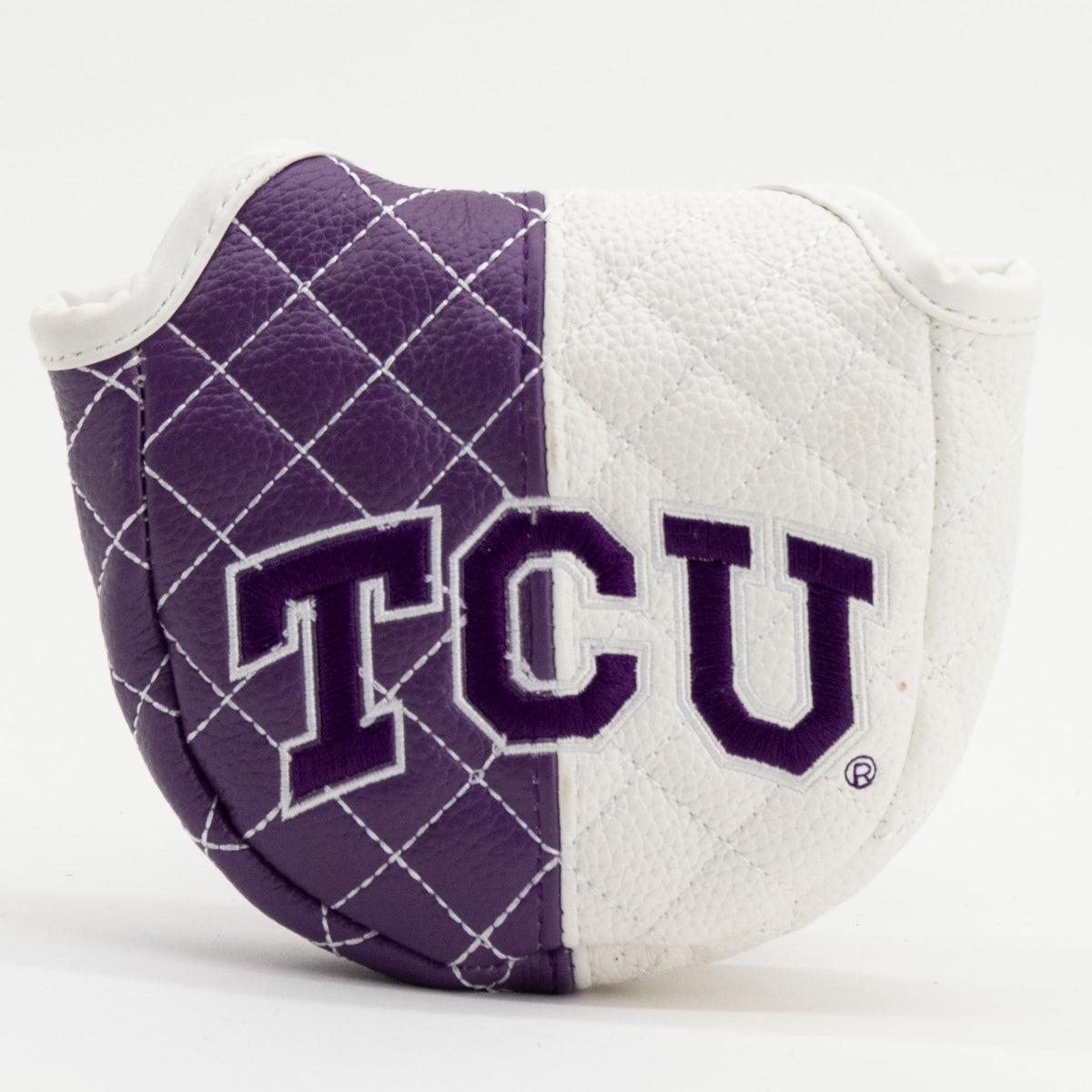 TCU Horned Frogs Split Quilted Mallet Putter Cover, front view