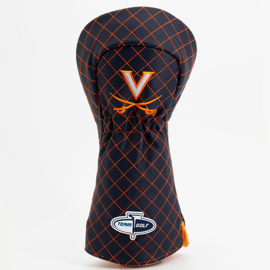 Virginia Cavaliers solid quilted driver cover, back view