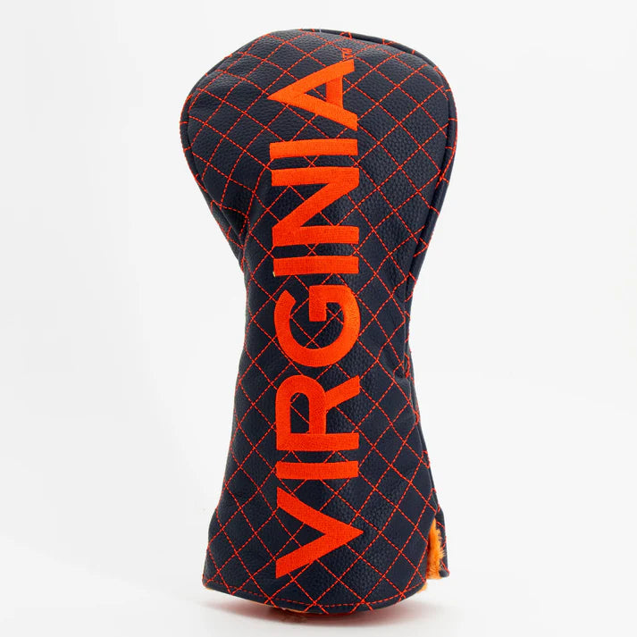Golf club head cover with 'Virginia' text on a white background