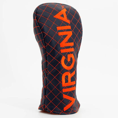 Golf club head cover with 'Virginia' text on a white background