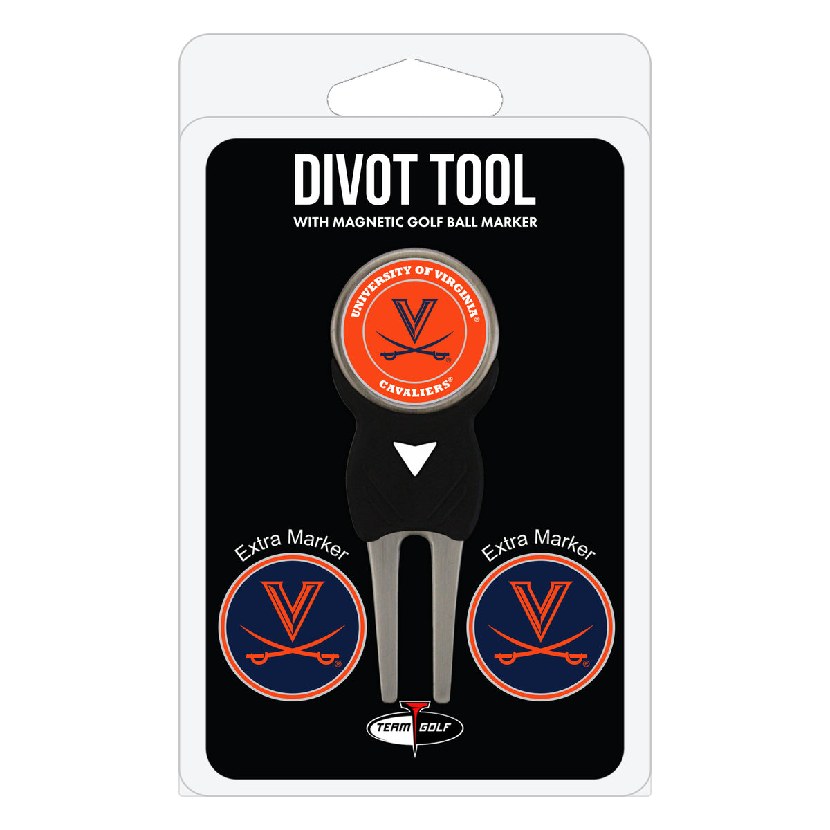 Virginia Cavaliers divot repair tool and three ball markers