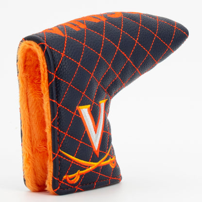 Virginia Cavaliers Solid Quilted Blade Putter Cover, opening detail