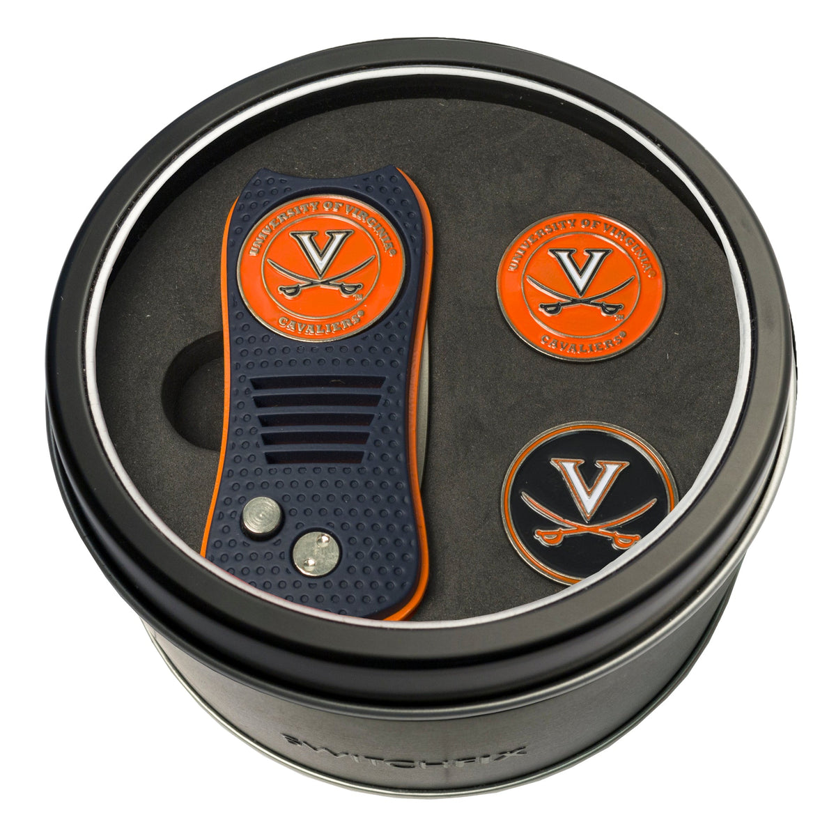 Virginia Cavaliers Switchblade divot tool and ball marker tin gift set
