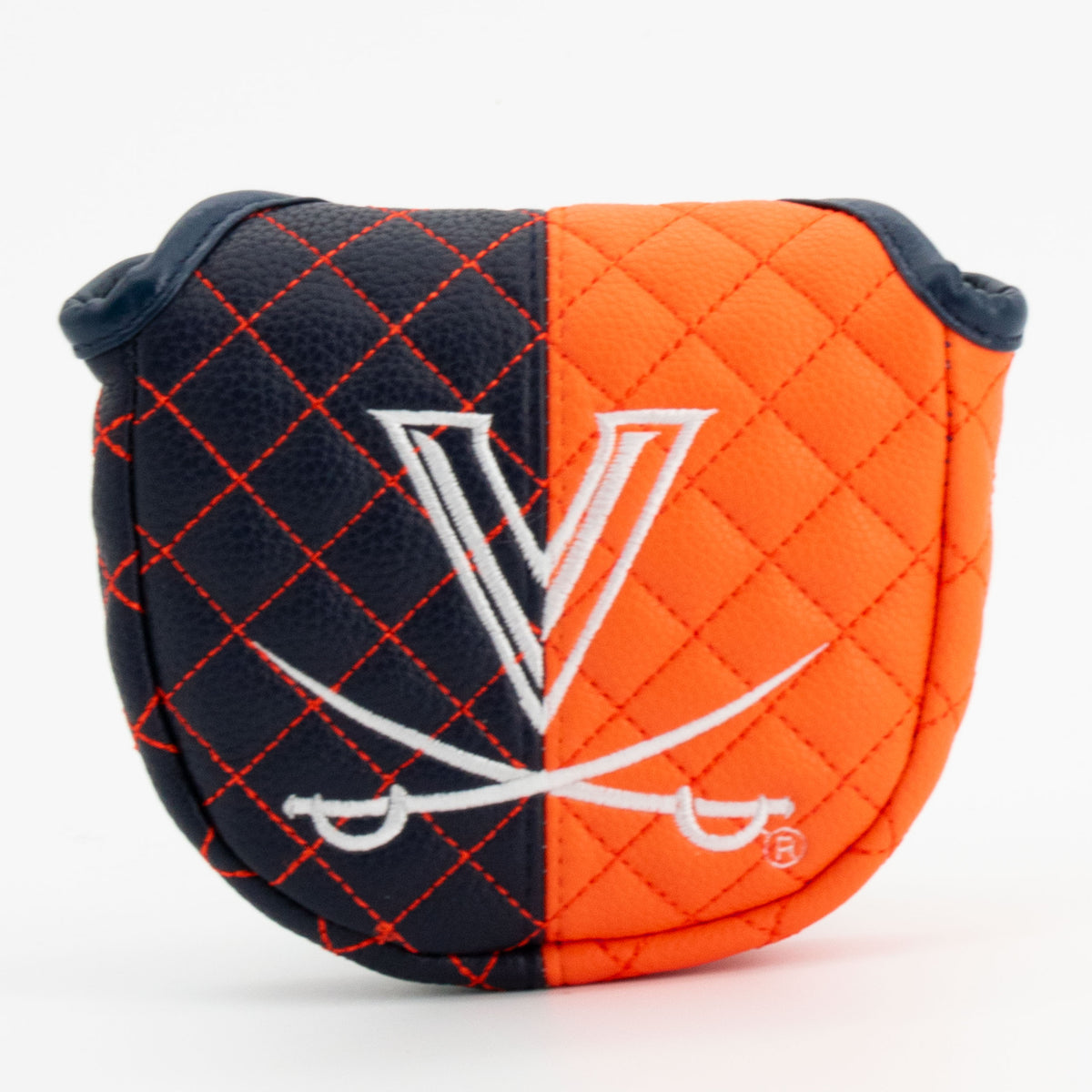 Virginia Cavaliers Split Quilted Mallet Putter Cover, front view