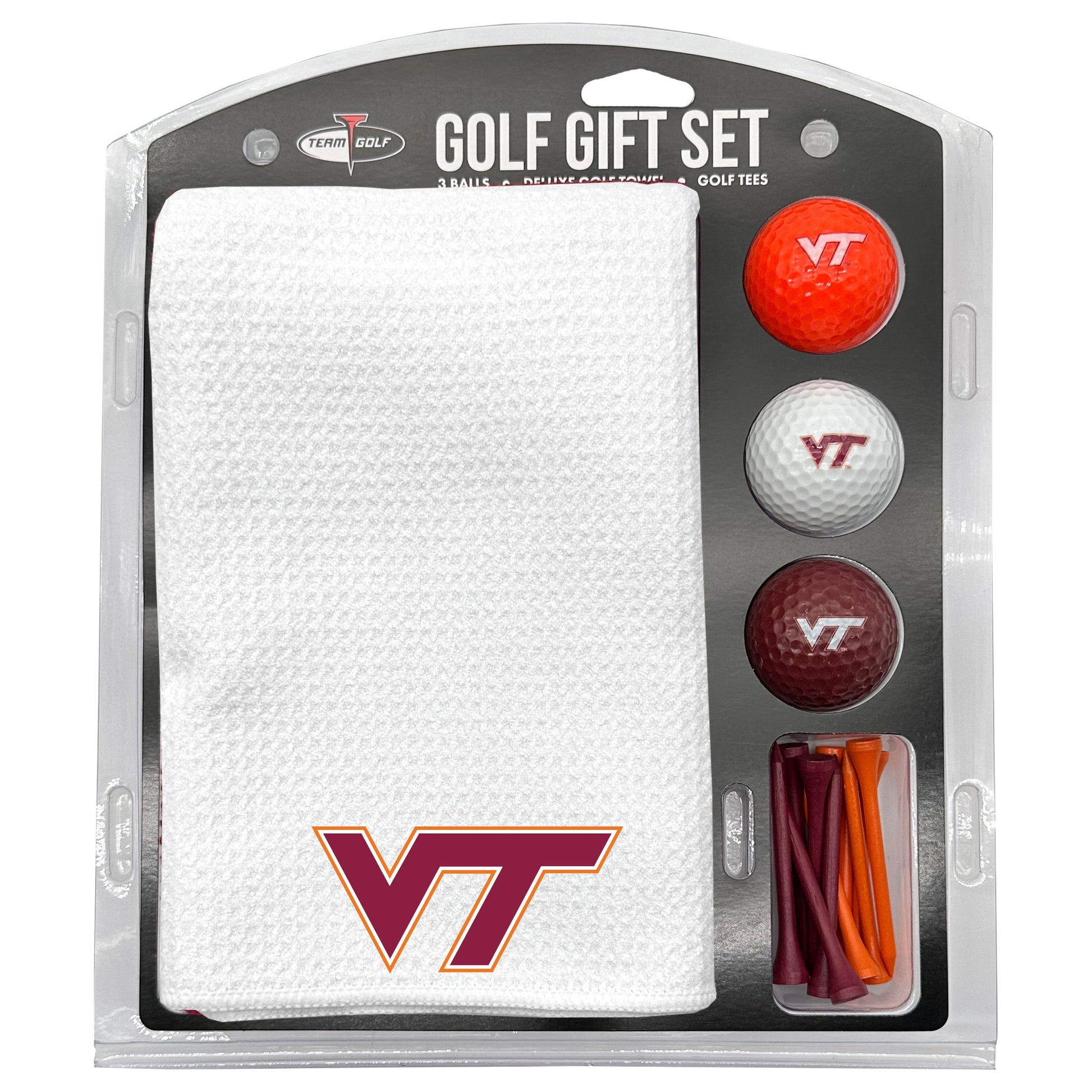 Virginia Tech Hokies White Microfiber Towel Golf Gift Set - Club Rehab