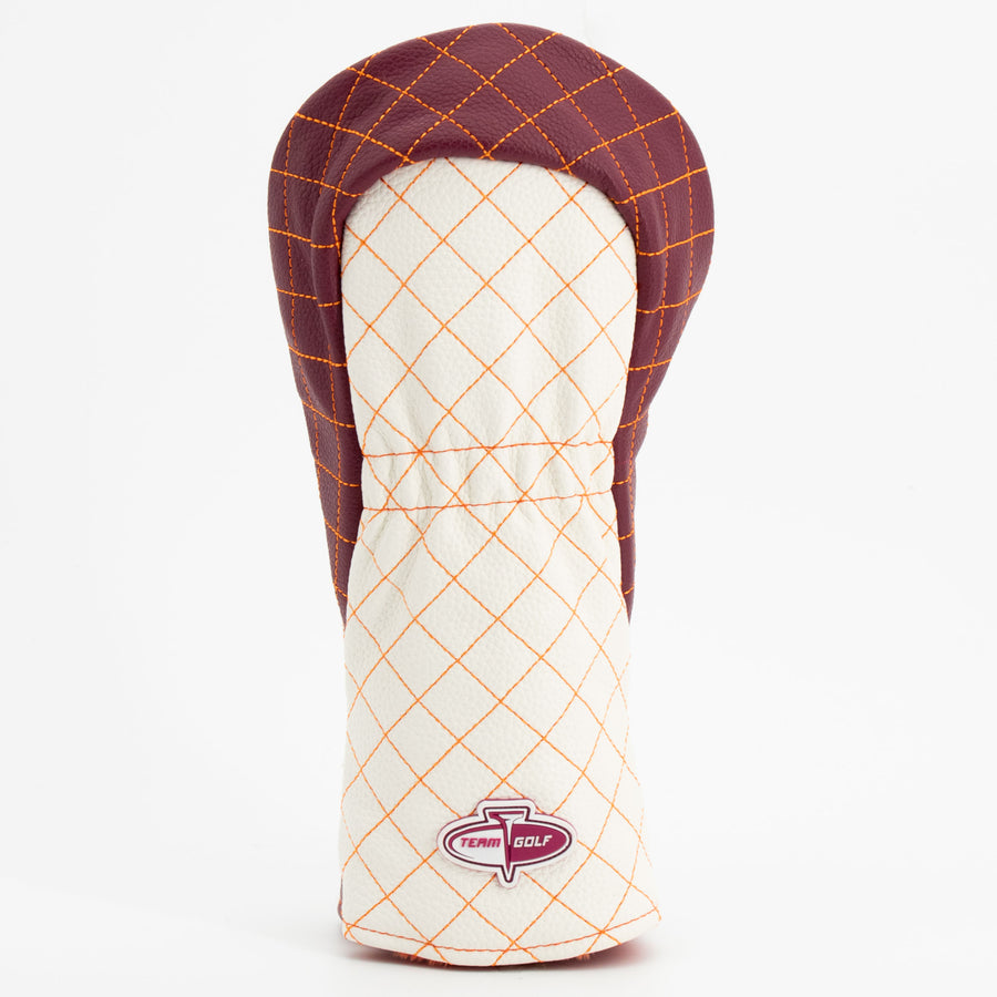 Virginia Tech Hokies striped quilted fairway cover, back view