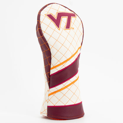 Virginia Tech Hokies Striped Quilted Fairway Headcover, angled view