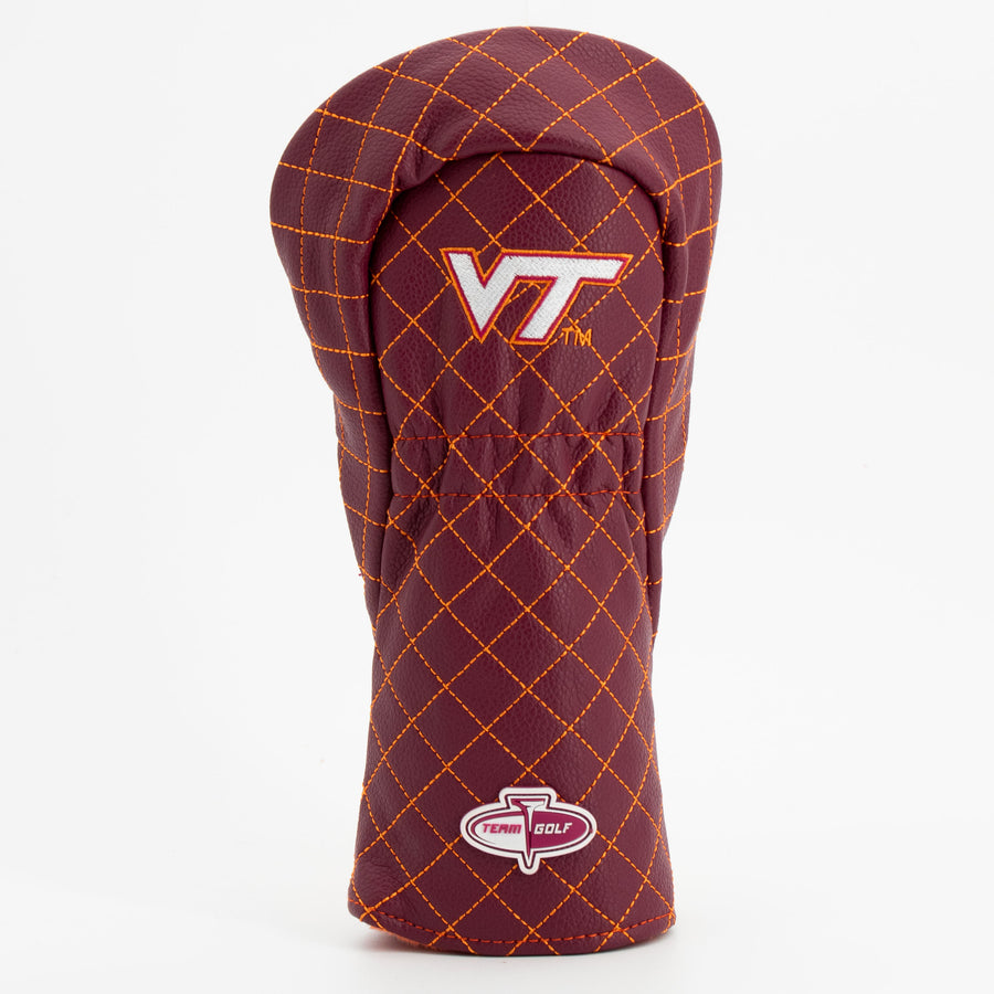 Virginia Tech Hokies solid quilted fairway cover, back view