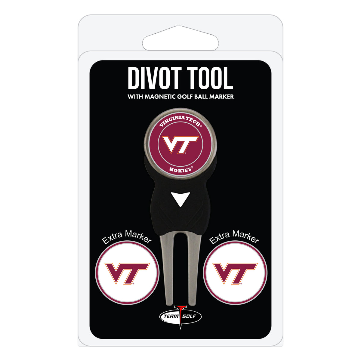 Virginia Tech Hokies divot repair tool and three ball markers