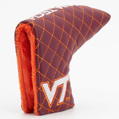 Virginia Tech Hokies Solid Quilted Blade Putter Cover, opening detail