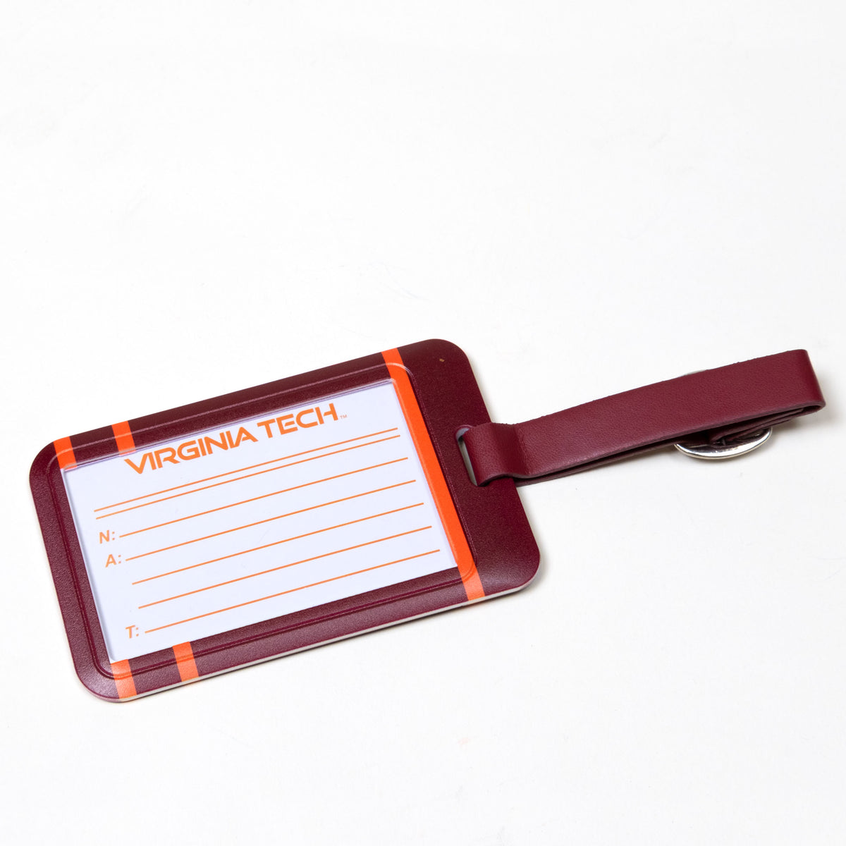 Virginia Tech Hokies plastic golf bag tag by Team Golf, product photo 2