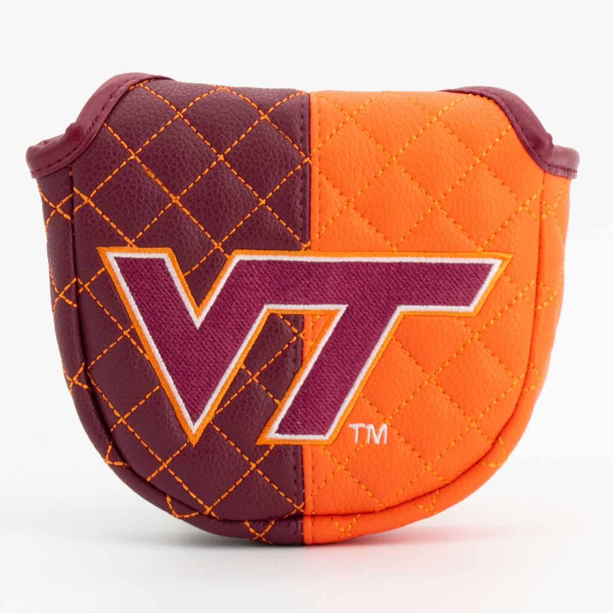 Virginia Tech Hokies Split Quilted Mallet Putter Cover, front view