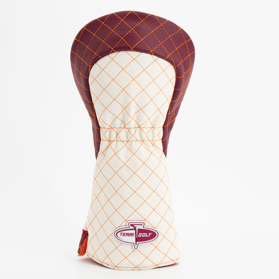 Virginia Tech Hokies striped quilted driver cover, back view