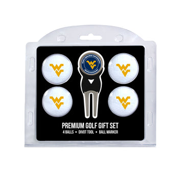 West Virginia Mountaineers Golf-Geschenkset mit 4 Bällen