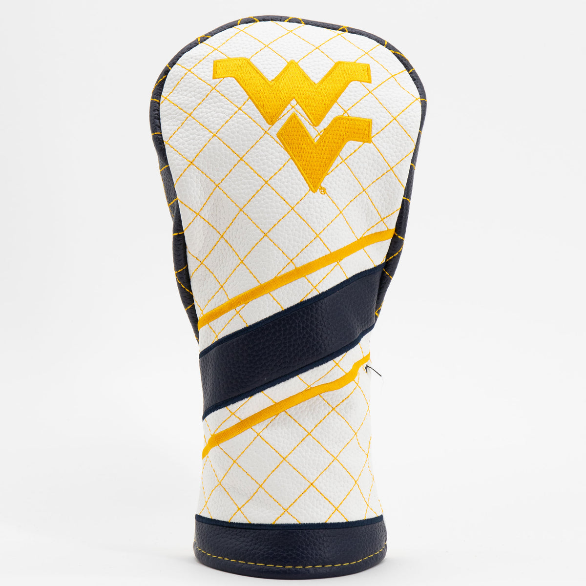West Virginia Mountaineers Striped Quilted Fairway Headcover, front view