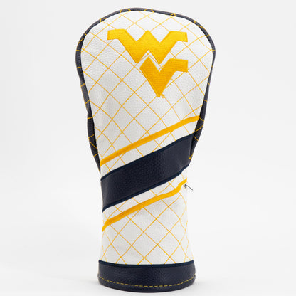 West Virginia Mountaineers Striped Quilted Fairway Headcover, front view