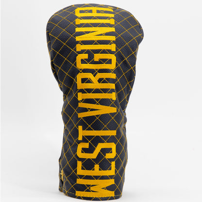 West Virginia Mountaineers Solid Quilted Driver Headcover, front view