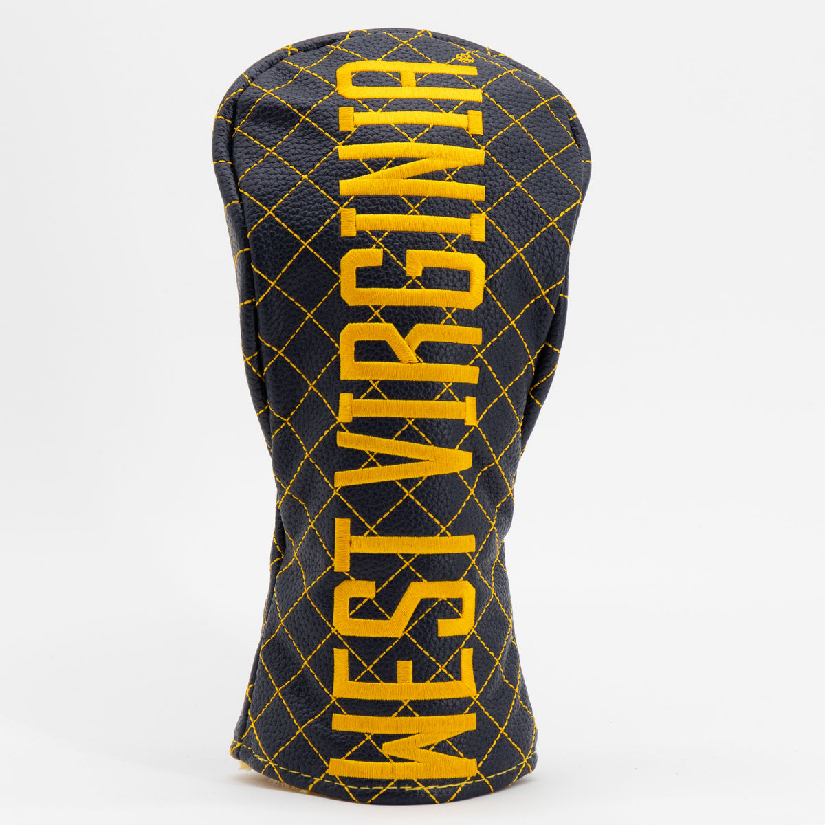West Virginia Mountaineers Solid Quilted Fairway Headcover, front view