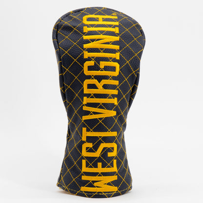 West Virginia Mountaineers Solid Quilted Fairway Headcover, front view
