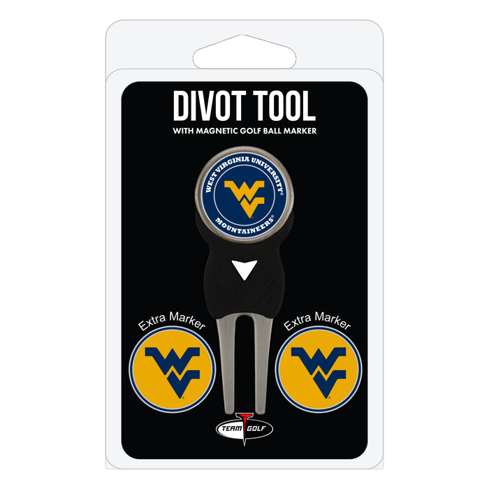 West Virginia Mountaineers divot repair tool and three ball markers
