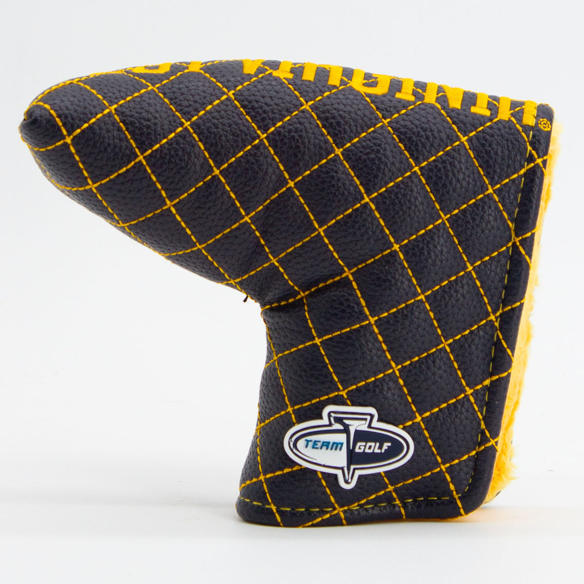 West Virginia Mountaineers Solid Quilted Blade Putter Cover, back view