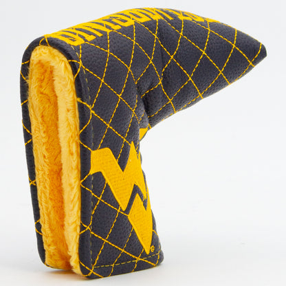 West Virginia Mountaineers Solid Quilted Blade Putter Cover, opening detail
