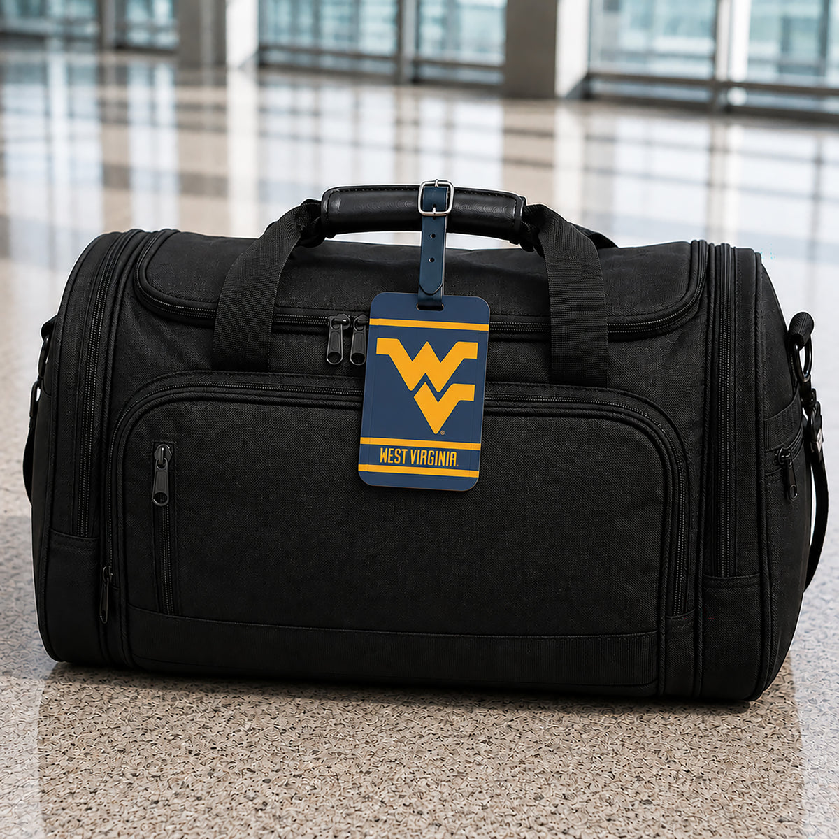 West Virginia Mountaineers plastic golf bag tag by Team Golf, product photo 5