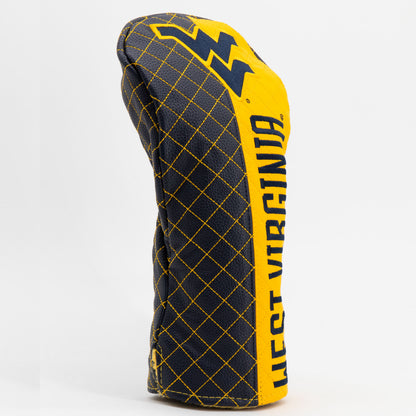 West Virginia Mountaineers Split Quilted Driver Headcover, angled view