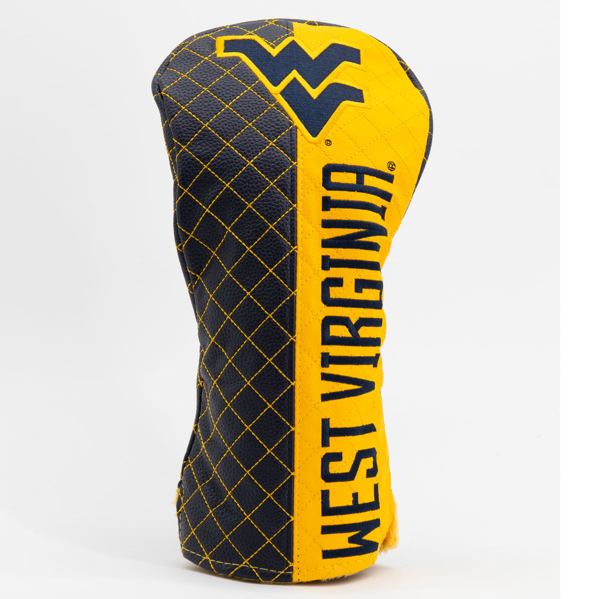 West Virginia Mountaineers Split Quilted Driver Headcover, front view