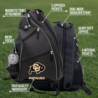 Colorado Buffaloes PU leather backpack by Team Golf, view 9