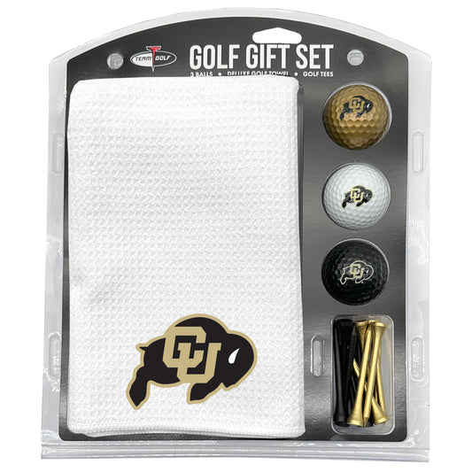 Colorado Buffaloes White Microfiber Towel Golf Gift Set - Club Rehab