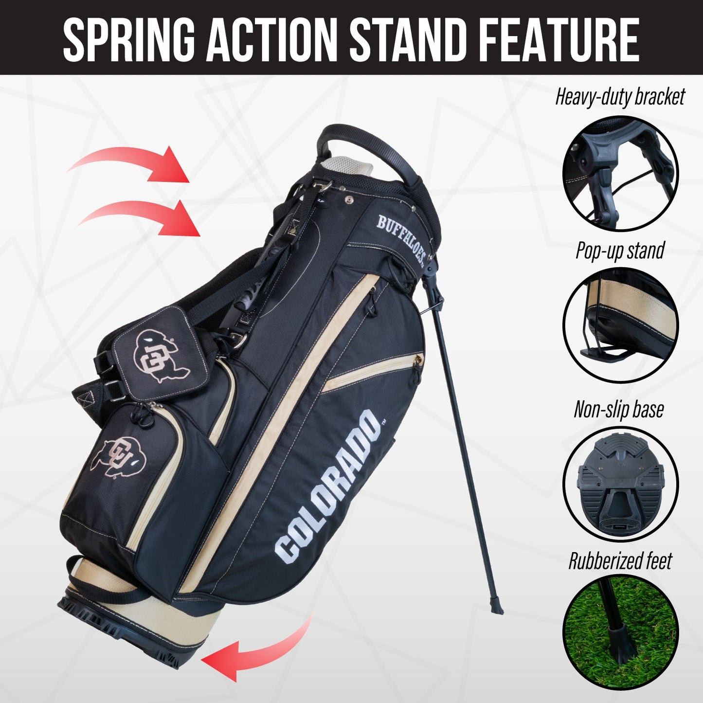 Colorado Buffaloes Fairway Stand Bag - Image 5 - Club Rehab