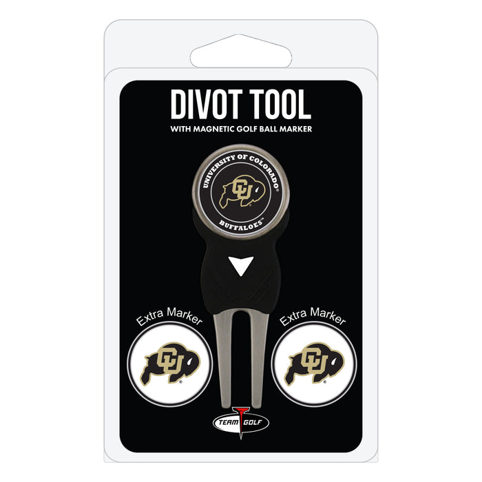 Colorado Buffaloes divot repair tool and three ball markers