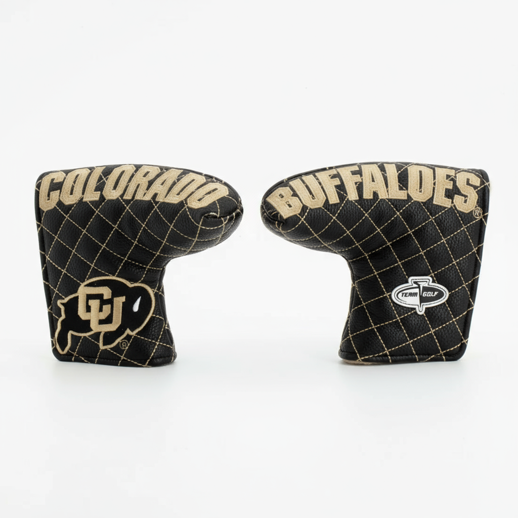 Two golf club head covers with 'Colorado Buffaloes' text and logo on a white background